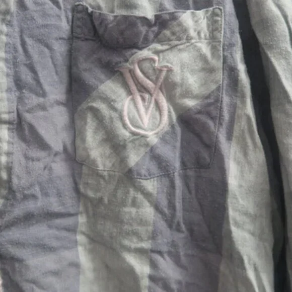 Victoria's Secret buffalo plaid pj pajamas sleepwear set in blue size large. - Picture 11 of 14